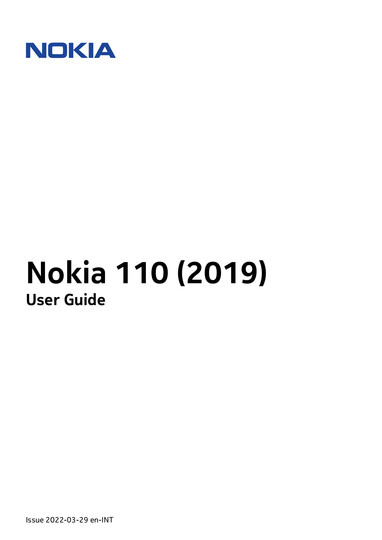 Nokia 110 (2019)User GuideIssue 2022-03-29 en-INT