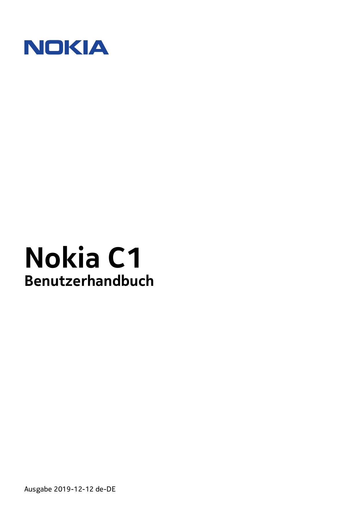 Nokia C1BenutzerhandbuchAusgabe 2019-12-12 de-DE
