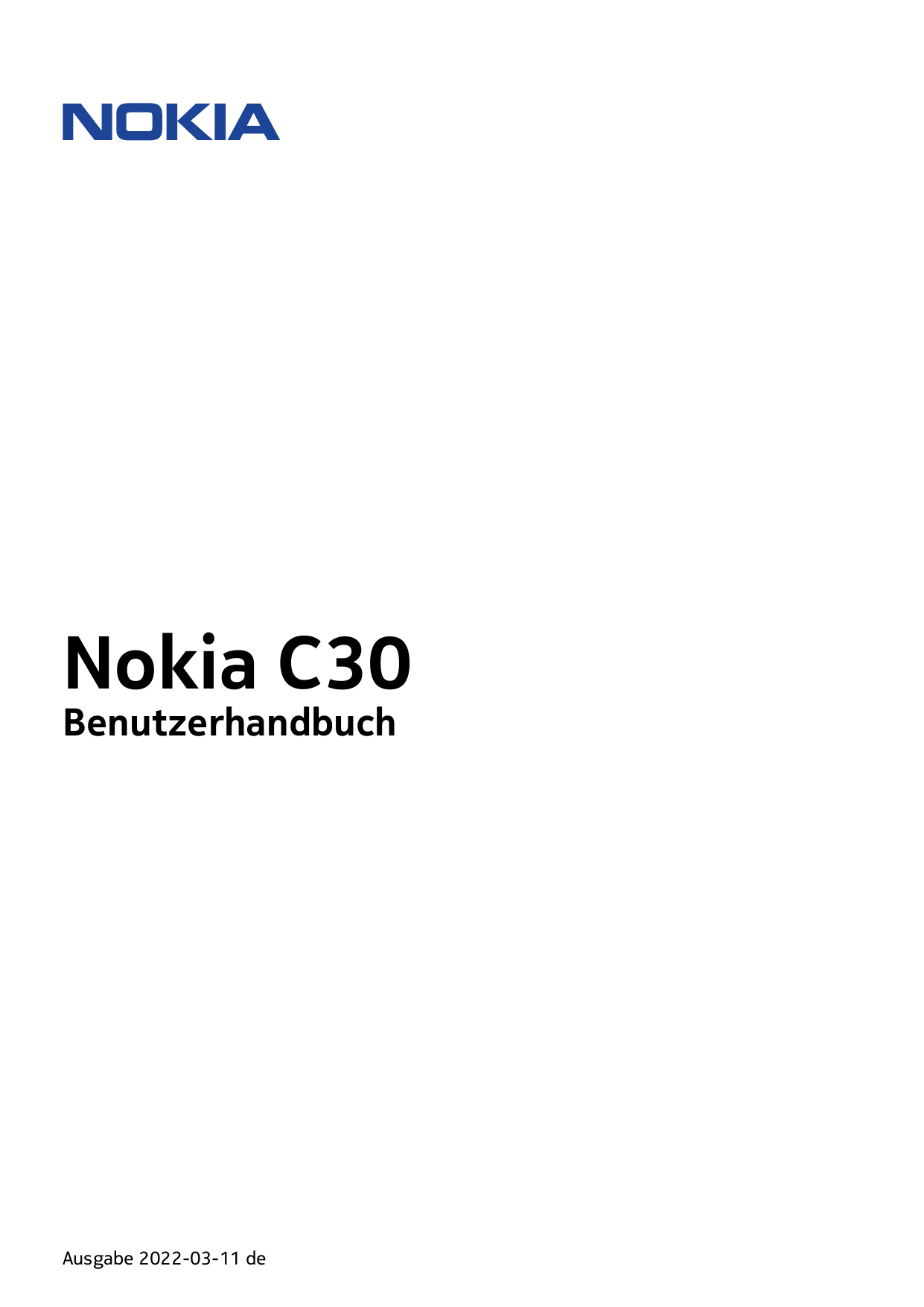 Nokia C30BenutzerhandbuchAusgabe 2022-03-11 de