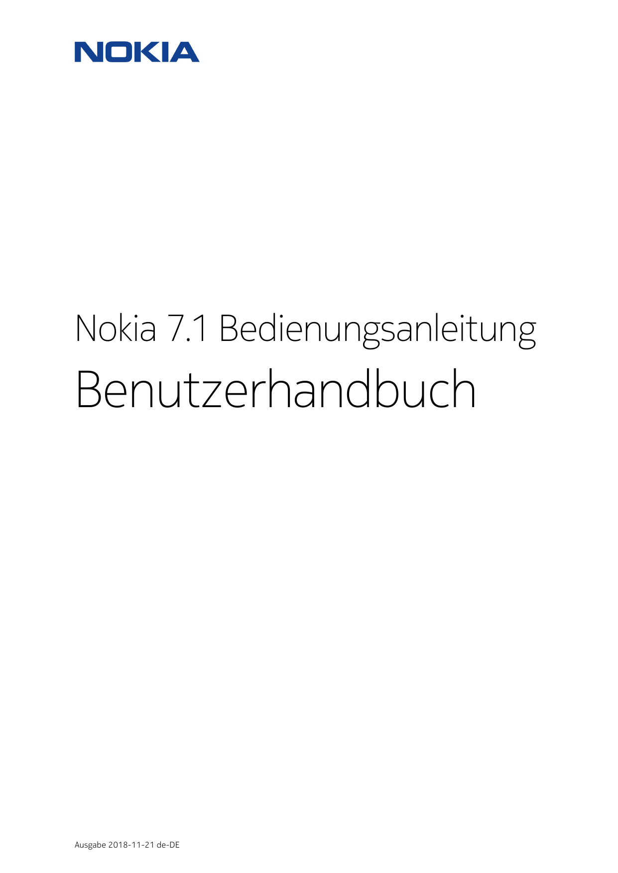 Nokia 7.1 BedienungsanleitungBenutzerhandbuchAusgabe 2018-11-21 de-DE