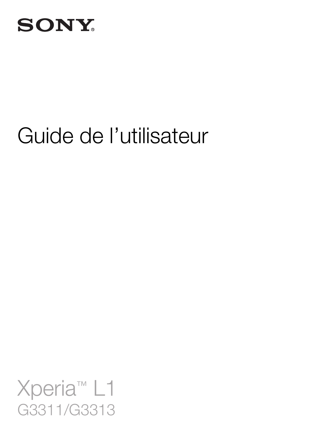 Guide de l’utilisateurXperia™ L1G3311/G3313