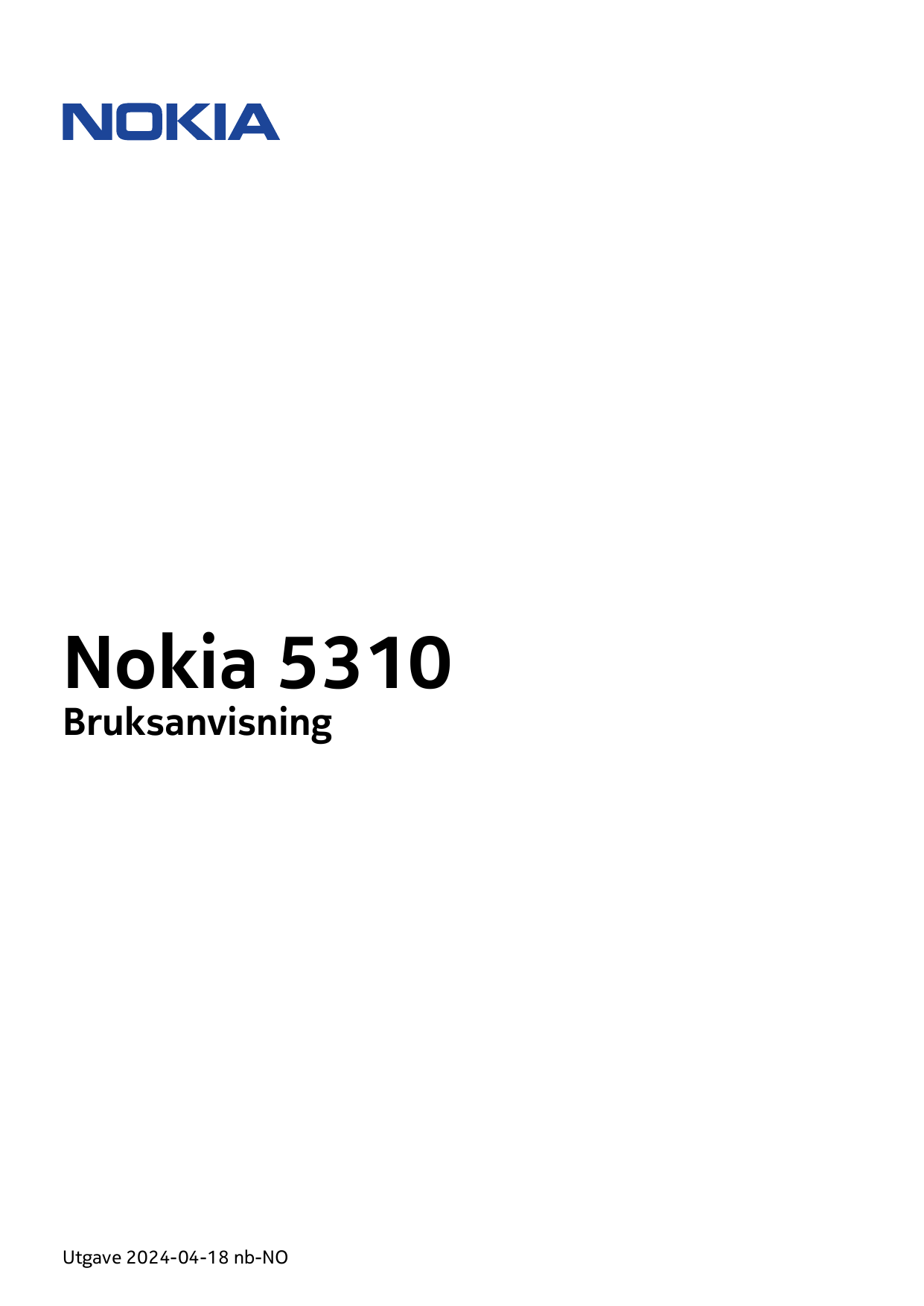 Nokia 5310BruksanvisningUtgave 2024-04-18 nb-NO