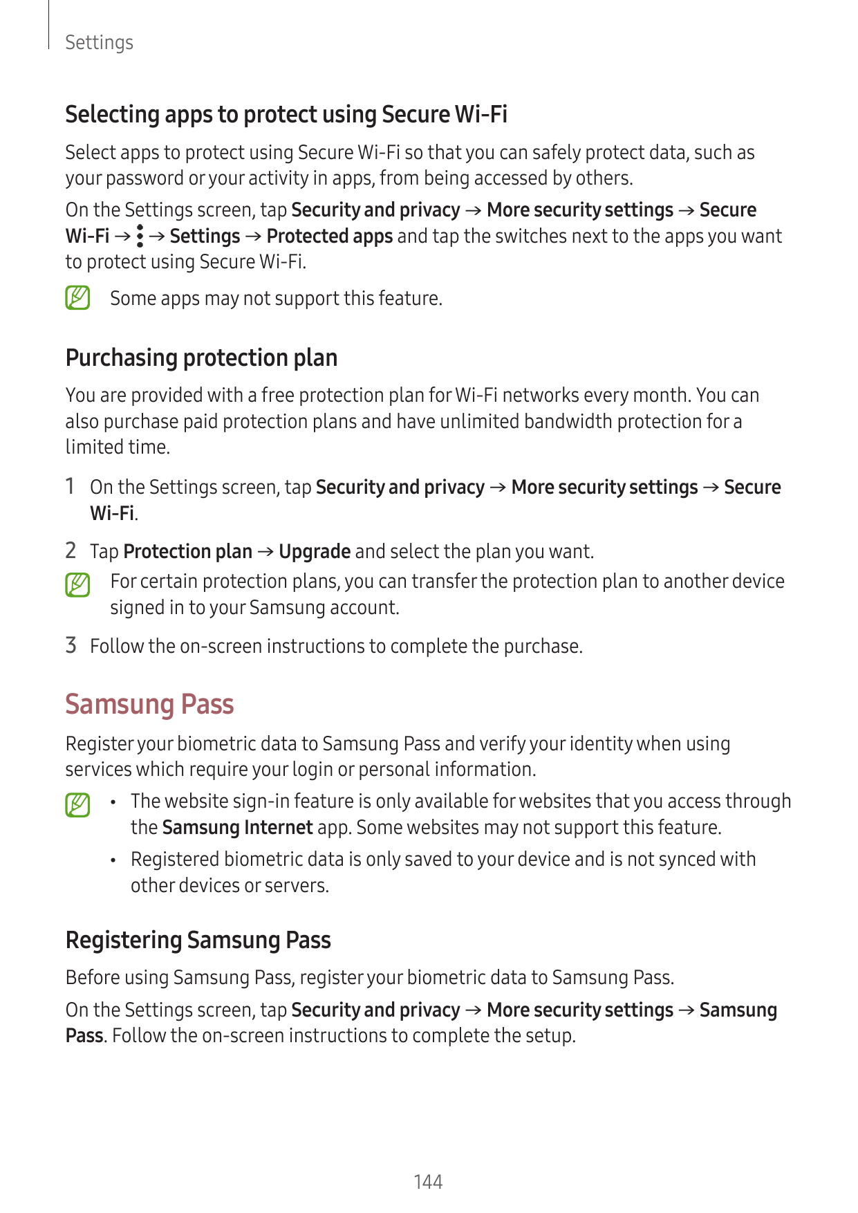 SettingsSelecting apps to protect using Secure Wi-FiSelect apps to protect using Secure Wi-Fi so that you can safely protect dat
