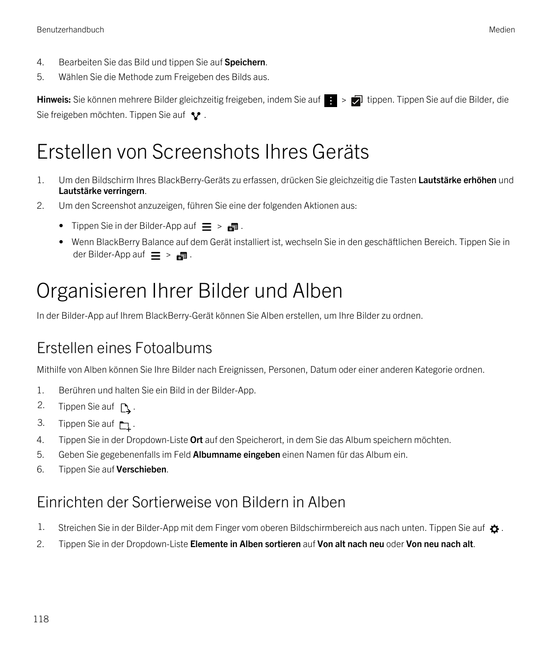 BenutzerhandbuchMedien4.Bearbeiten Sie das Bild und tippen Sie auf Speichern.5.Wählen Sie die Methode zum Freigeben des Bilds au