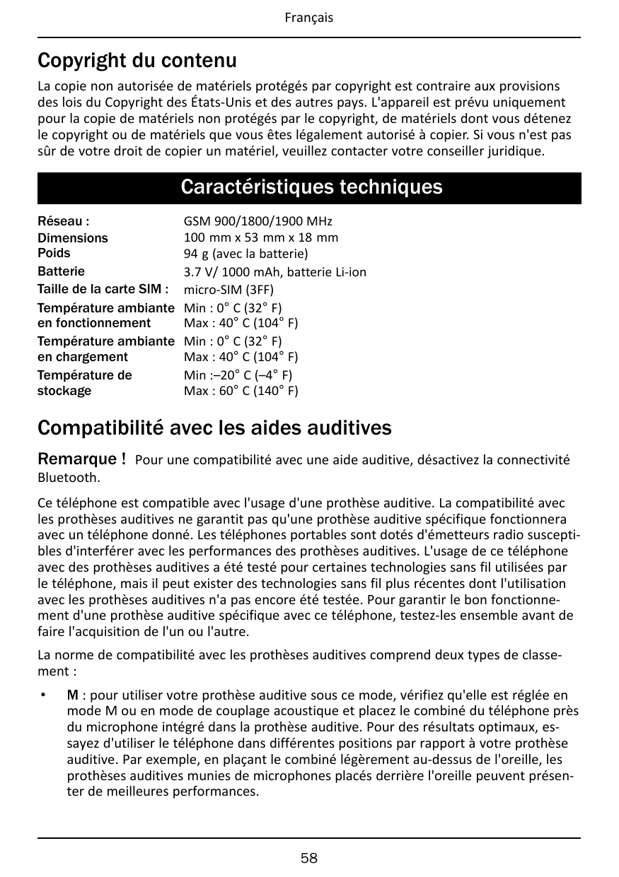 FrançaisCopyright du contenuLa copie non autorisée de matériels protégés par copyright est contraire aux provisionsdes lois du C