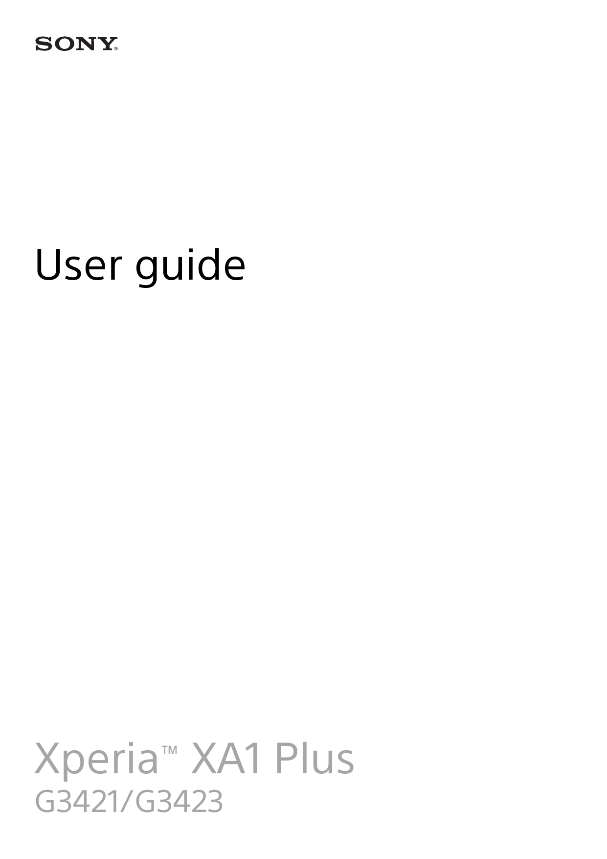 User guideXperia™ XA1 PlusG3421/G3423