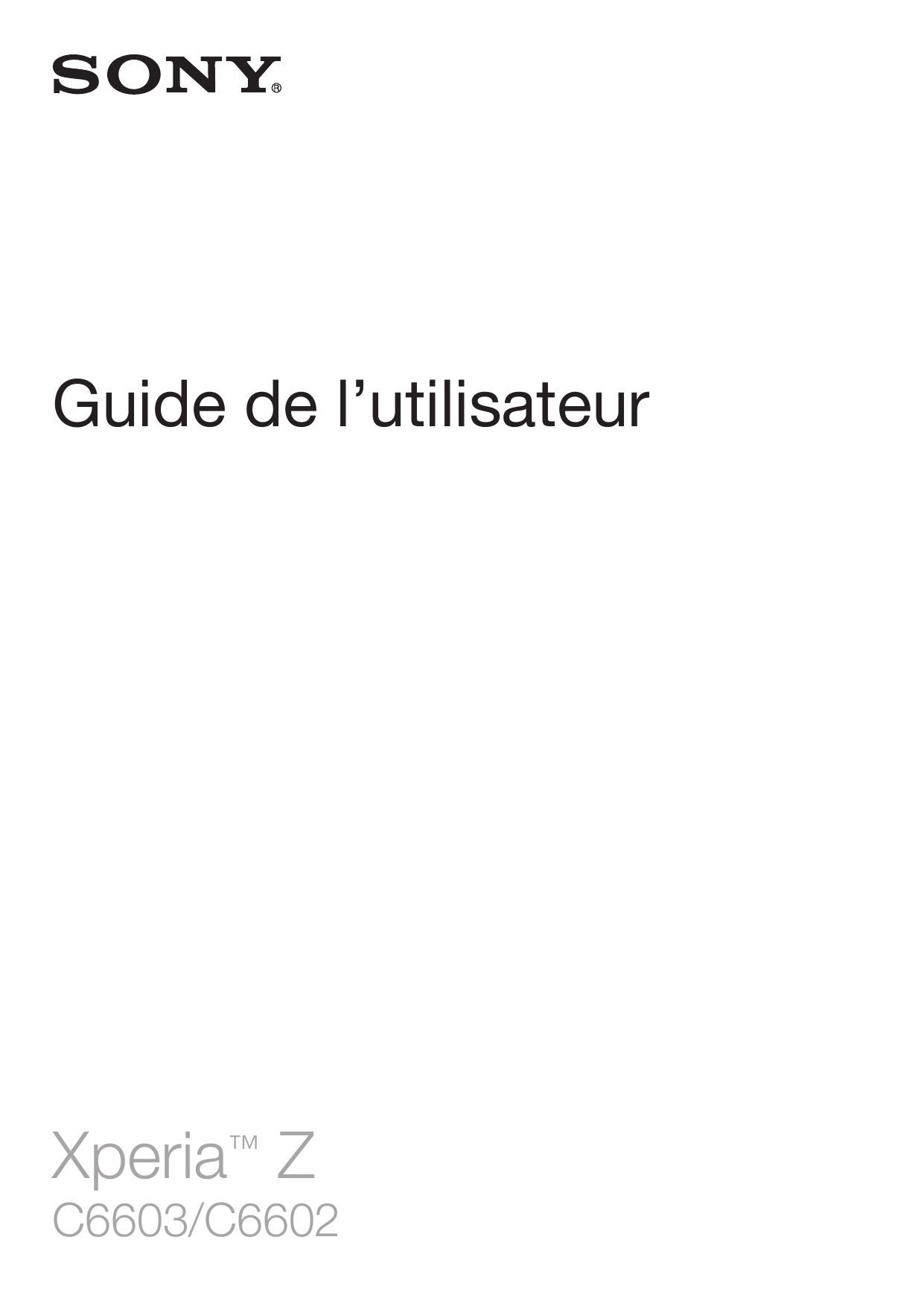 Guide de l’utilisateurXperia™ ZC6603/C6602