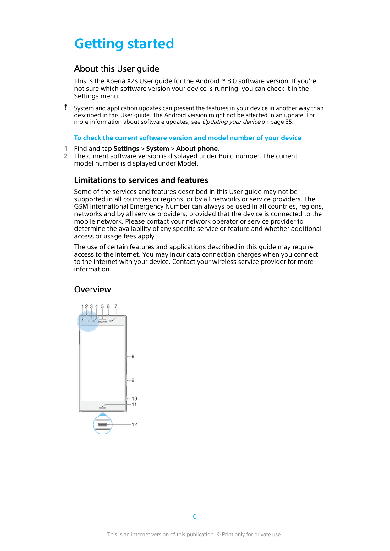 Getting startedAbout this User guideThis is the Xperia XZs User guide for the Android™ 8.0 software version. If you'renot sure w