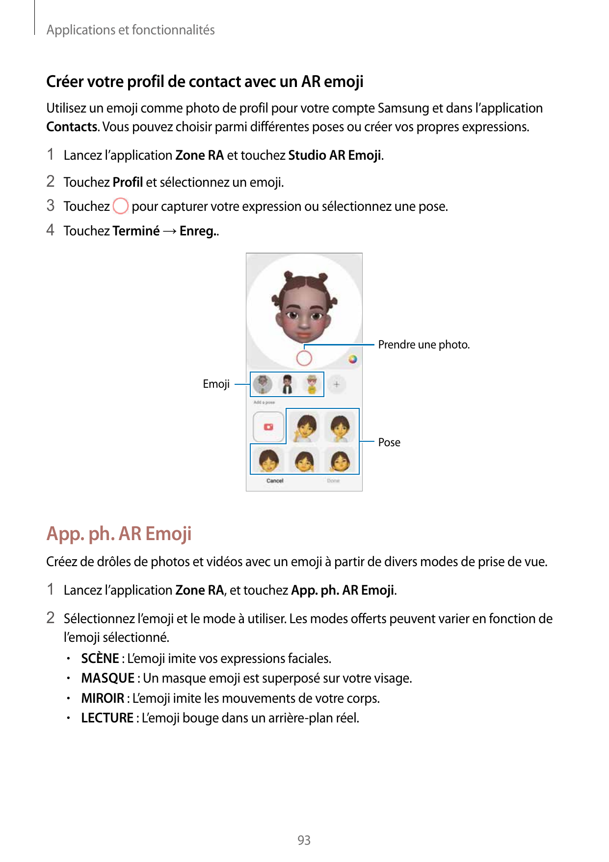 Applications et fonctionnalitésCréer votre profil de contact avec un AR emojiUtilisez un emoji comme photo de profil pour votre 