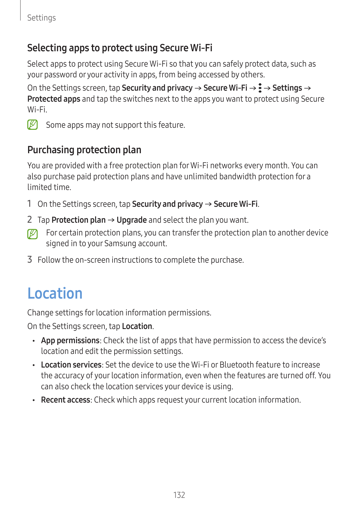 SettingsSelecting apps to protect using Secure Wi-FiSelect apps to protect using Secure Wi-Fi so that you can safely protect dat