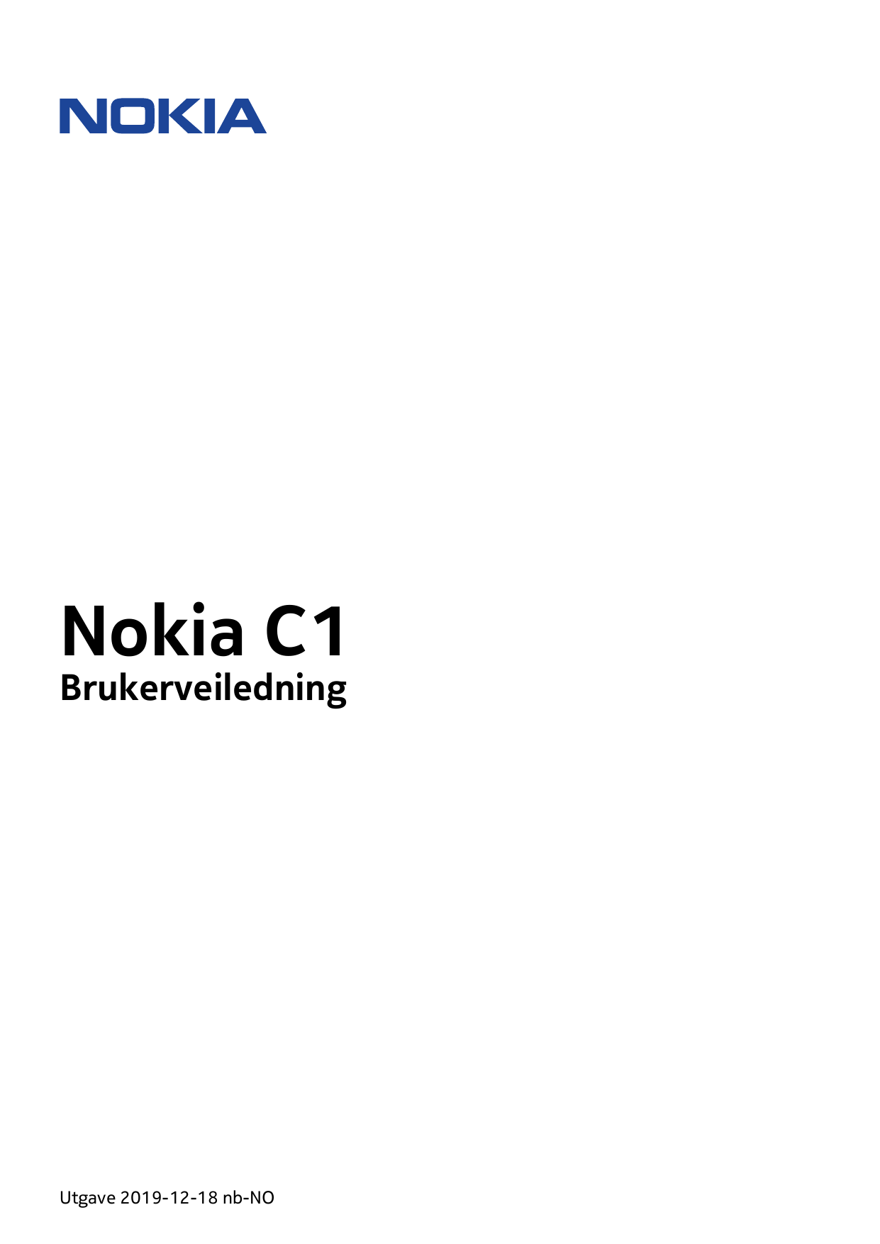 Nokia C1BrukerveiledningUtgave 2019-12-18 nb-NO