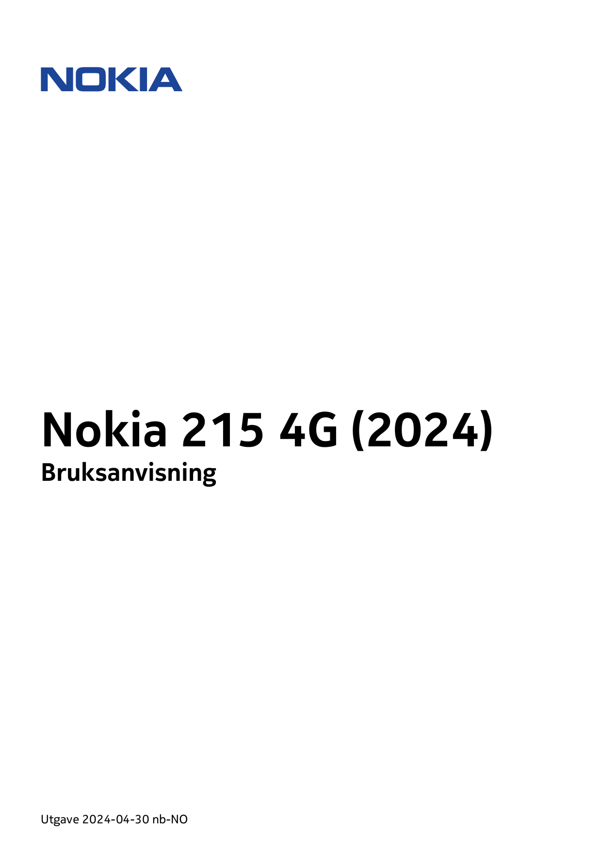 Nokia 215 4G (2024)BruksanvisningUtgave 2024-04-30 nb-NO