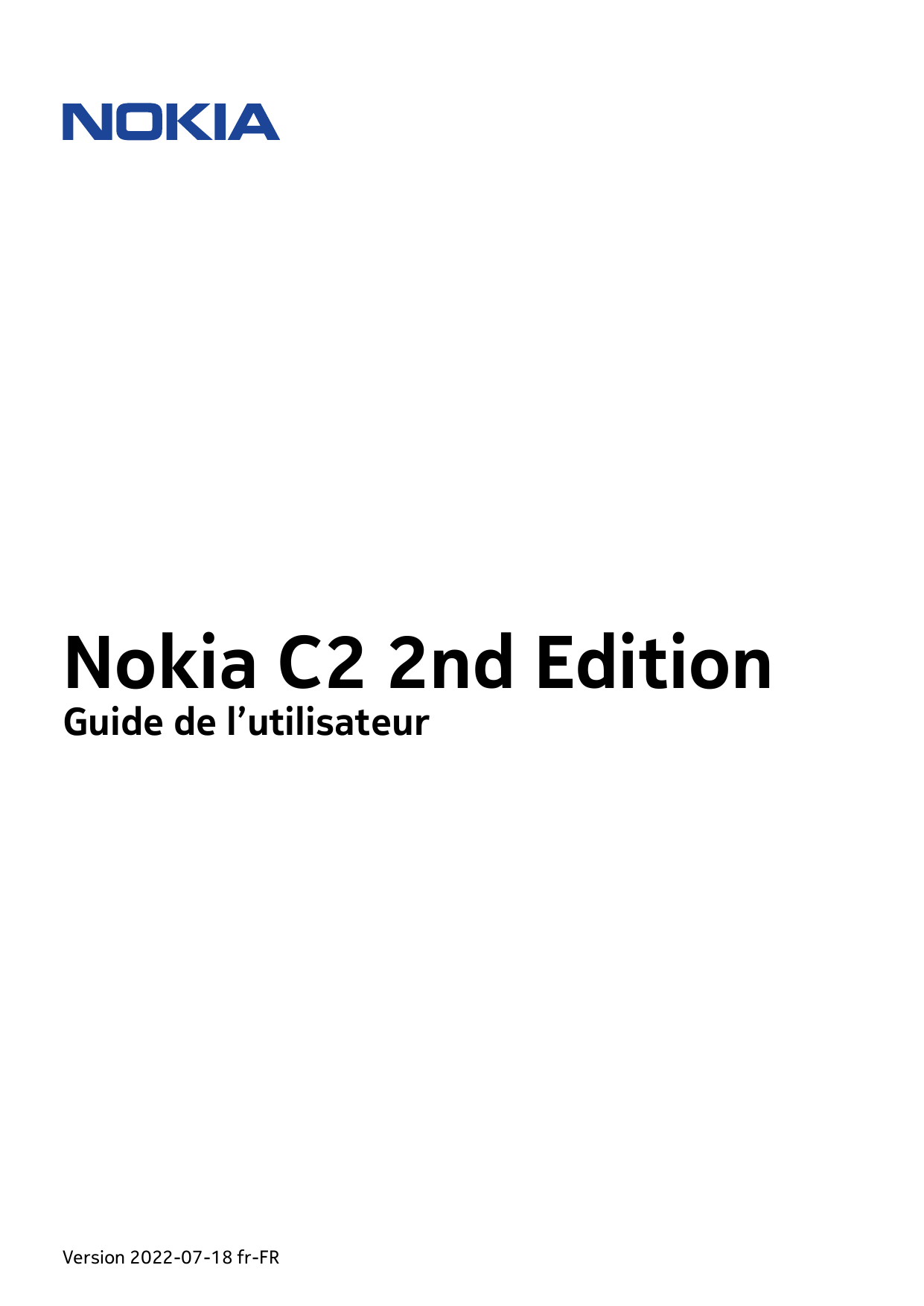 Nokia C2 2nd EditionGuide de l’utilisateurVersion 2022-07-18 fr-FR