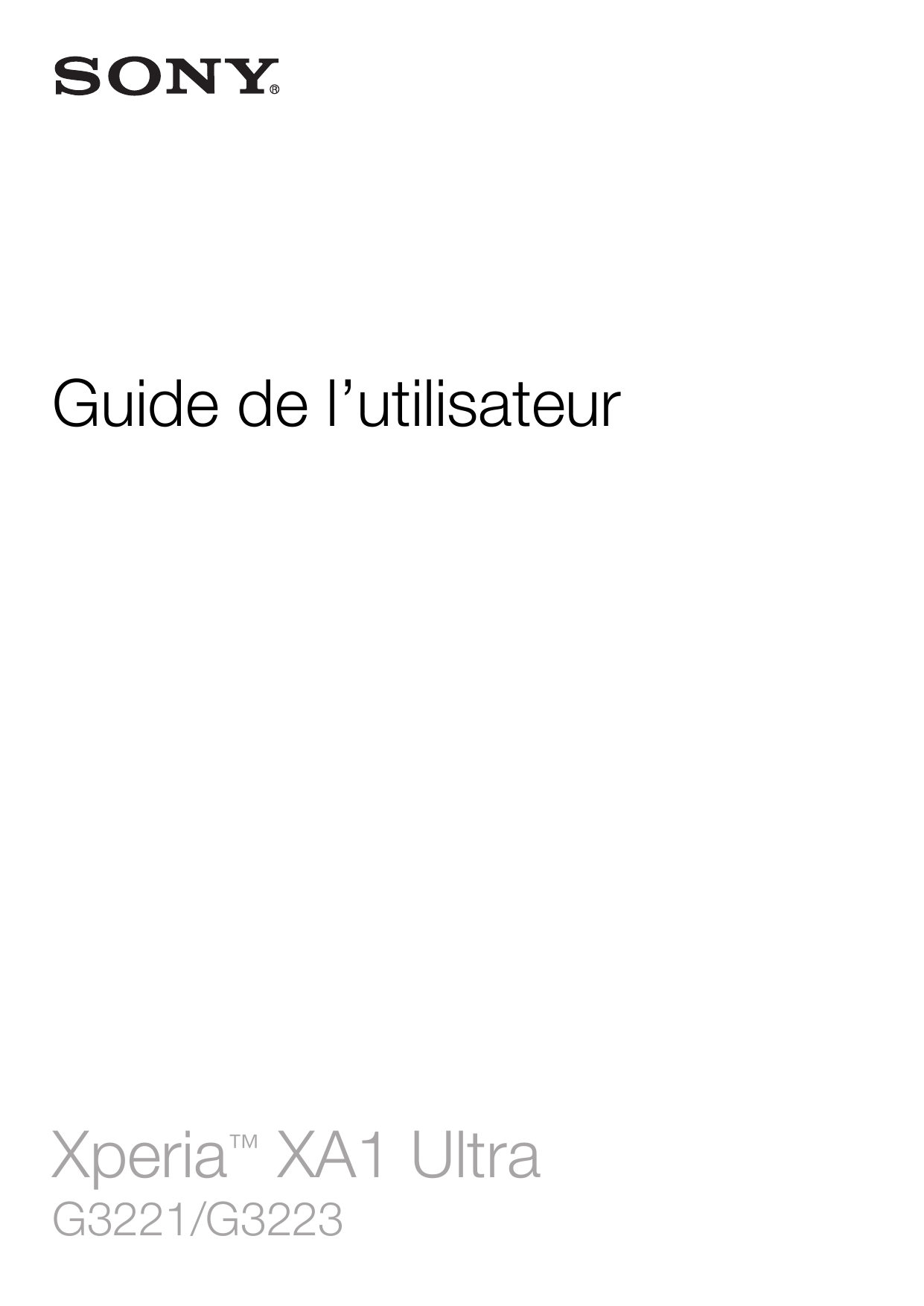 Guide de l’utilisateurXperia™ XA1 UltraG3221/G3223