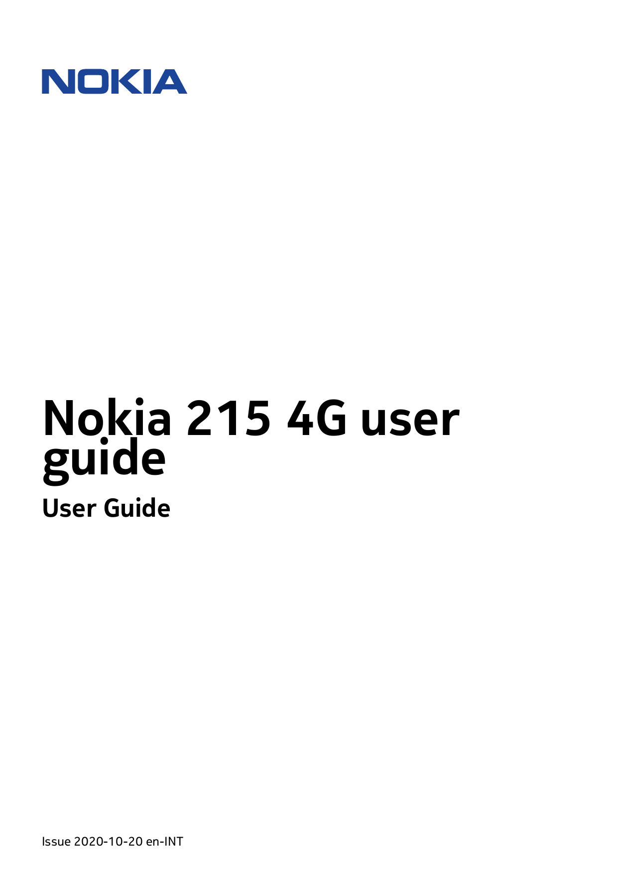 Nokia 215 4G userguideUser GuideIssue 2020-10-20 en-INT