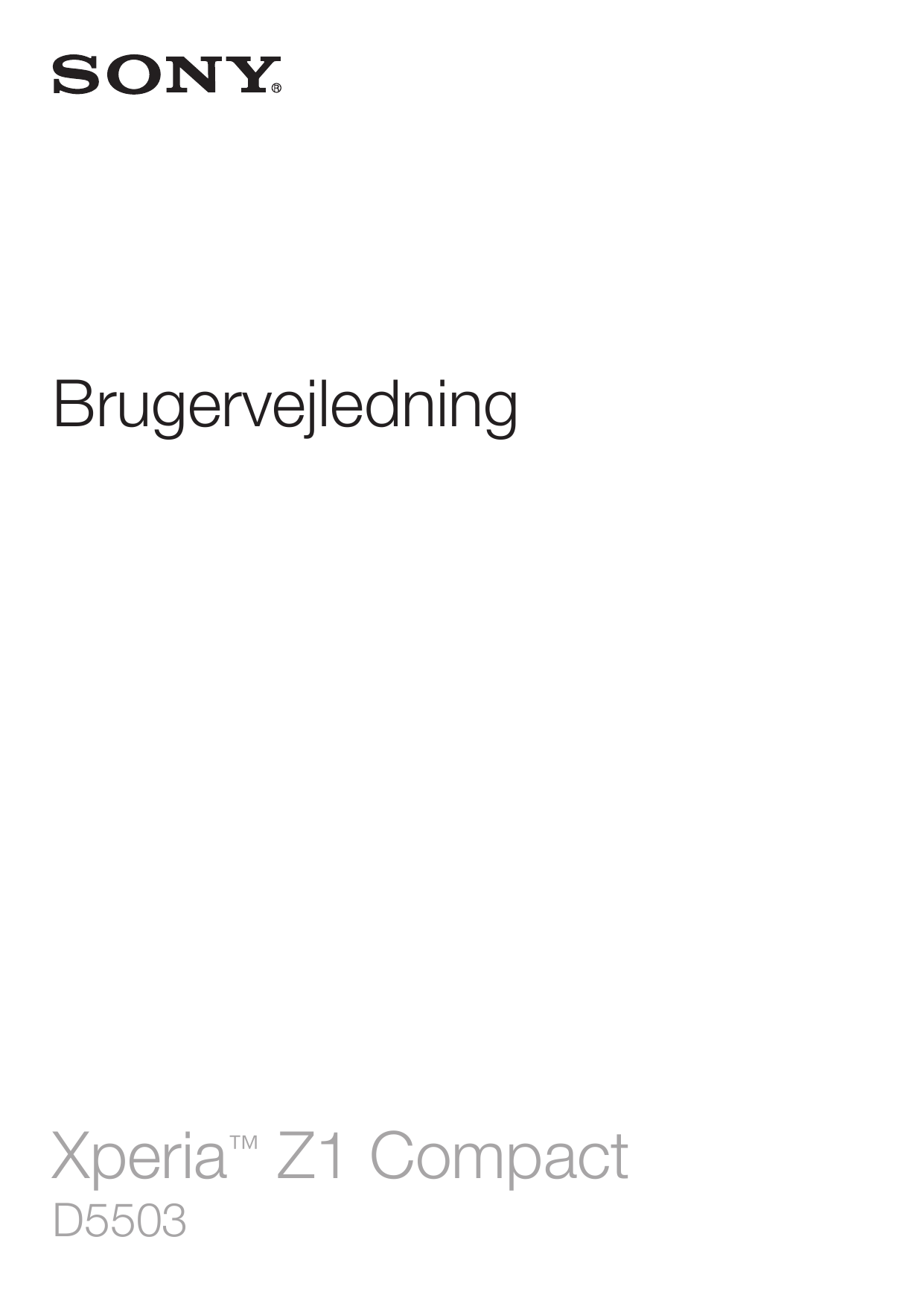 BrugervejledningXperia™ Z1 CompactD5503