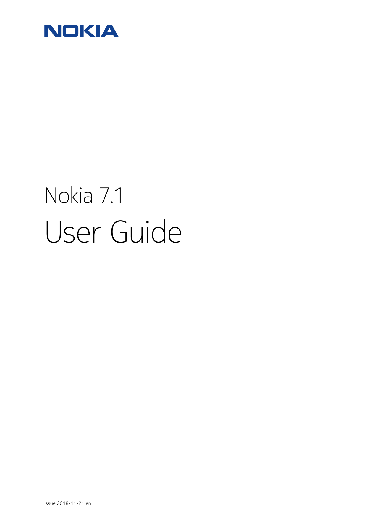 Nokia 7.1User GuideIssue 2018-11-21 en