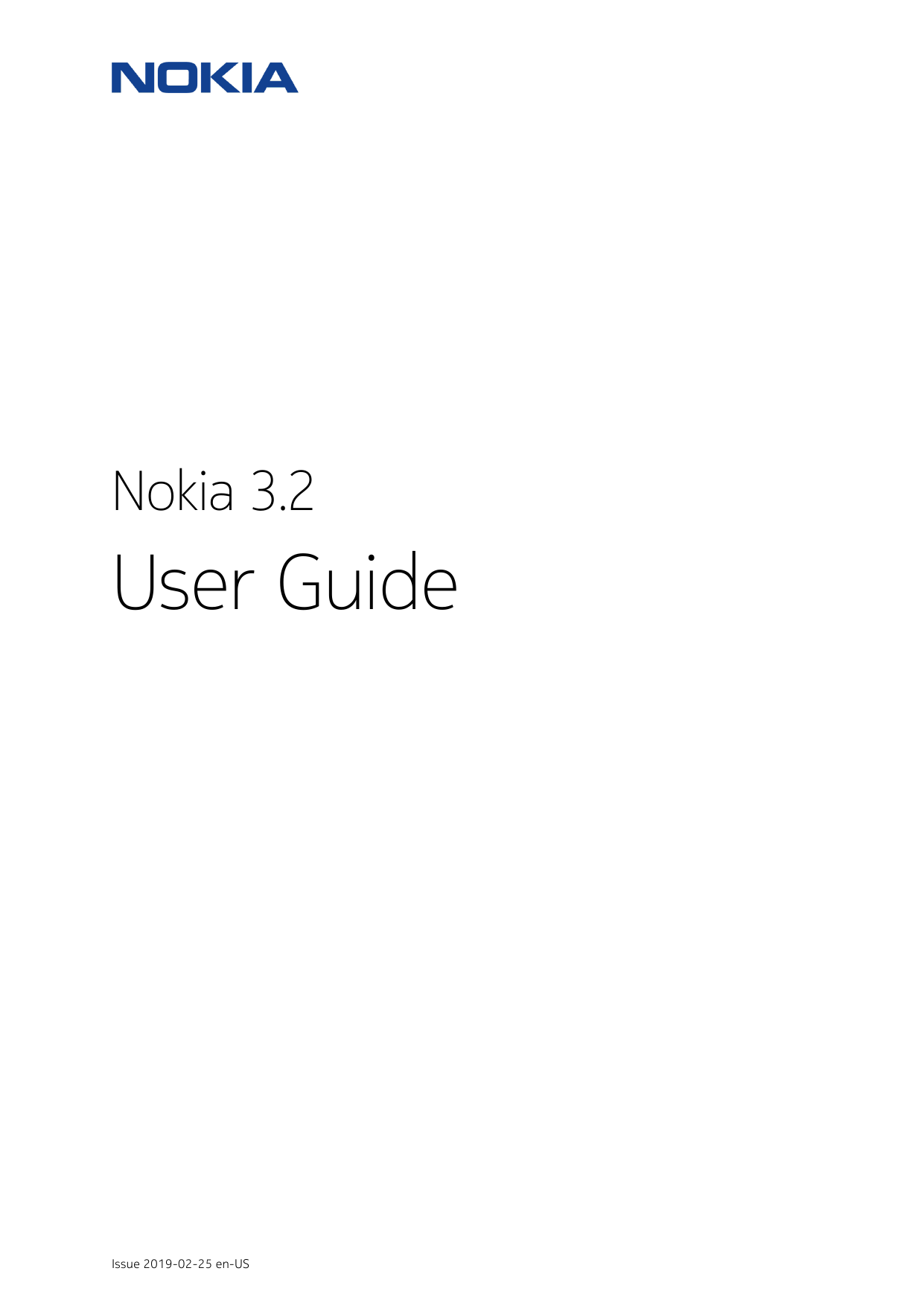Nokia 3.2User GuideIssue 2019-02-25 en-US