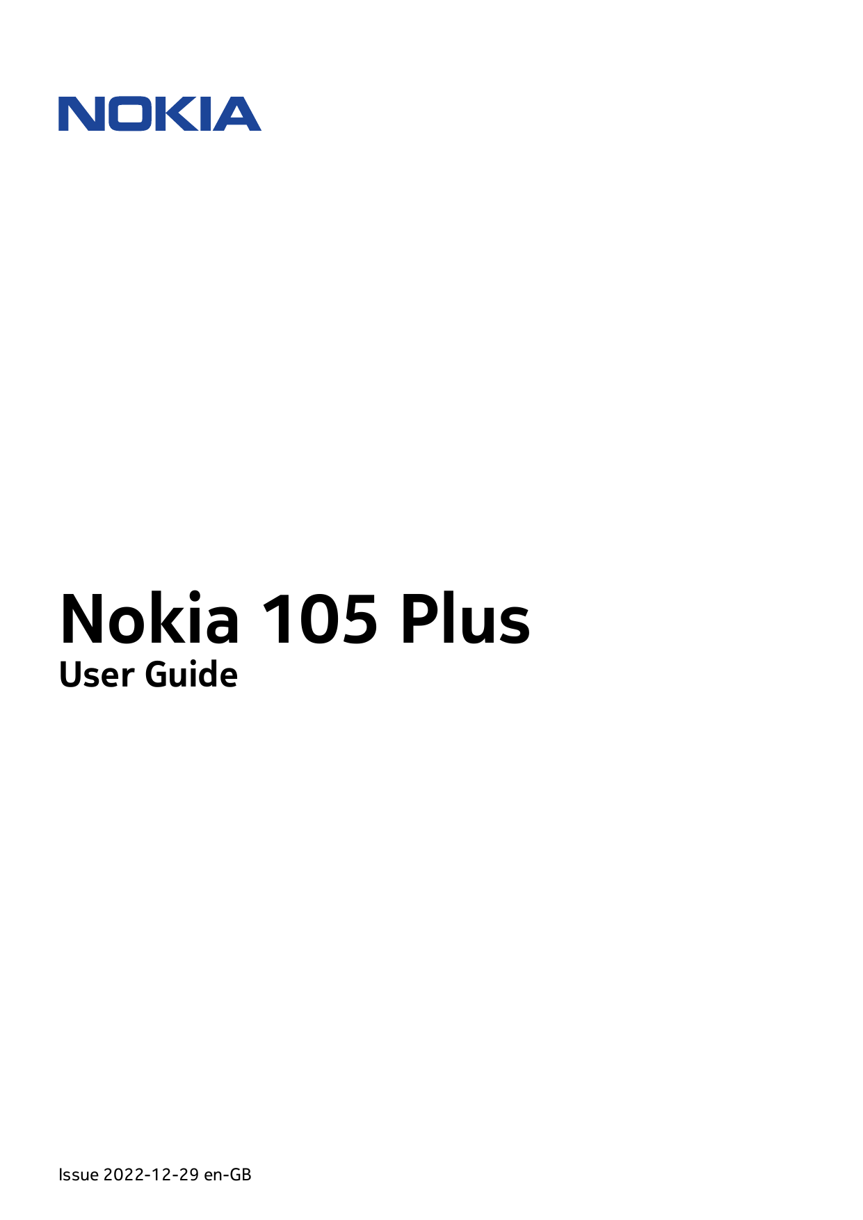 Nokia 105 PlusUser GuideIssue 2022-12-29 en-GB