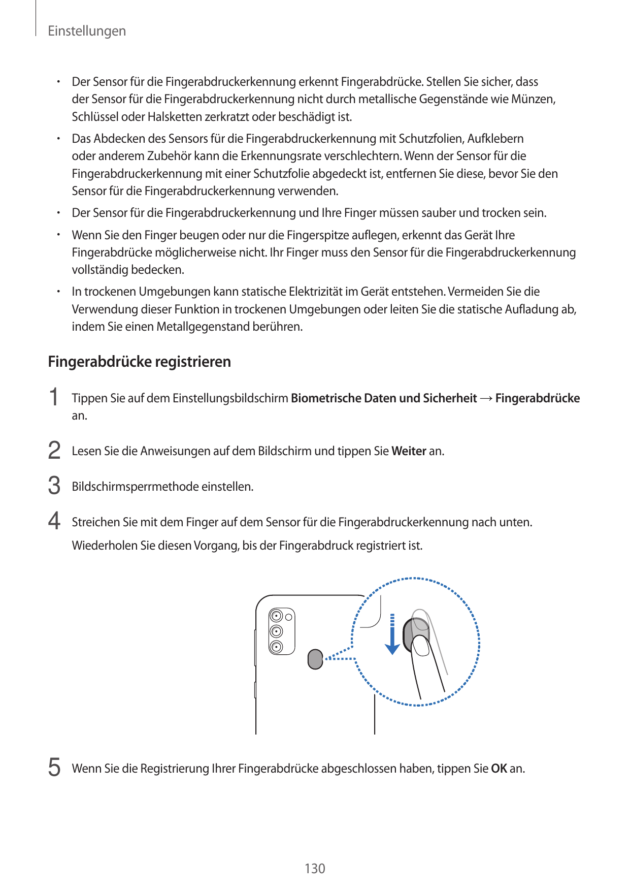 Einstellungen• Der Sensor für die Fingerabdruckerkennung erkennt Fingerabdrücke. Stellen Sie sicher, dassder Sensor für die Fing