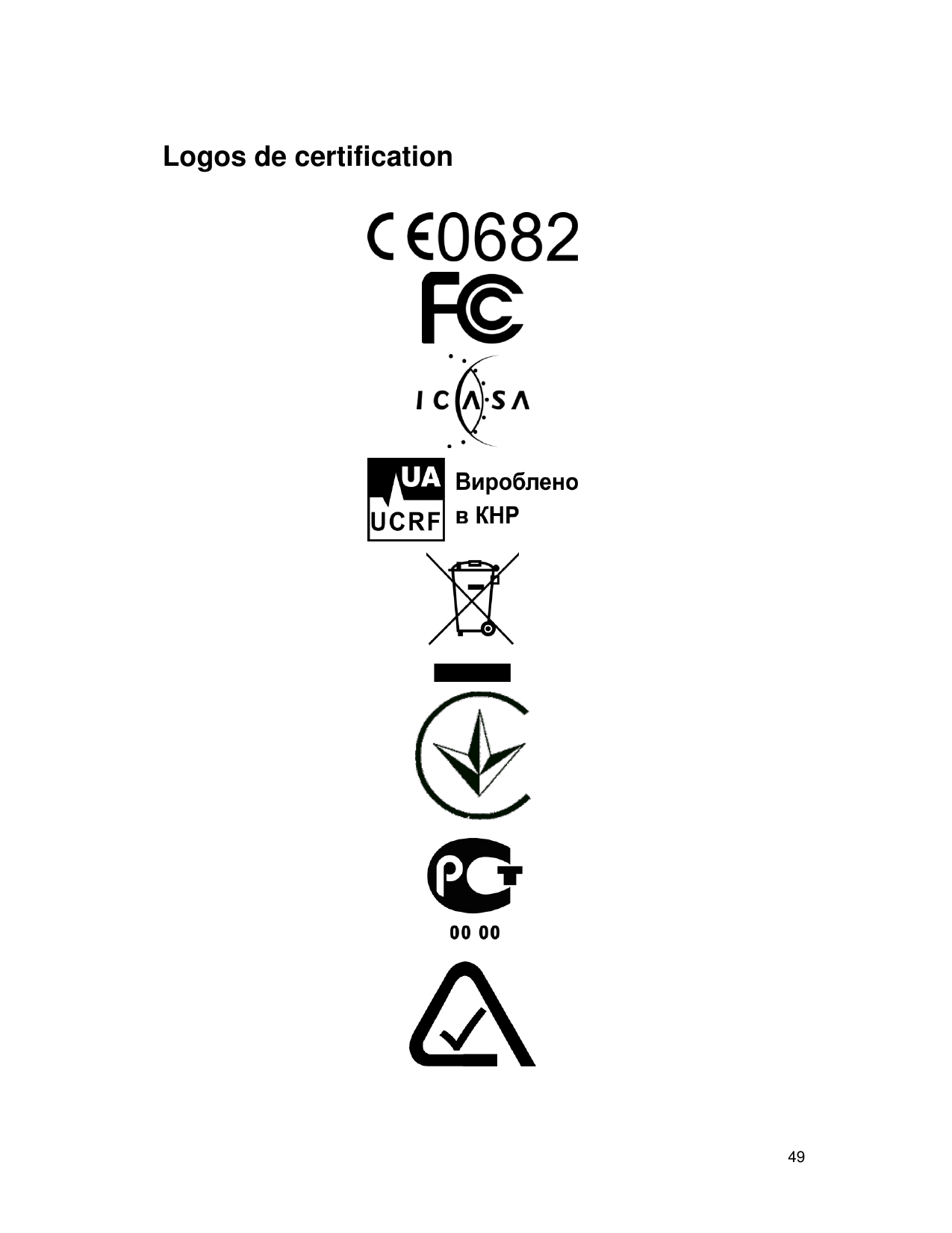 Logos de certification49