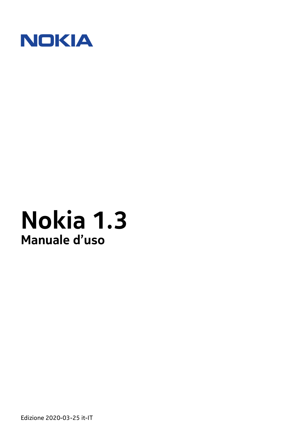 Nokia 1.3Manuale d’usoEdizione 2020-03-25 it-IT