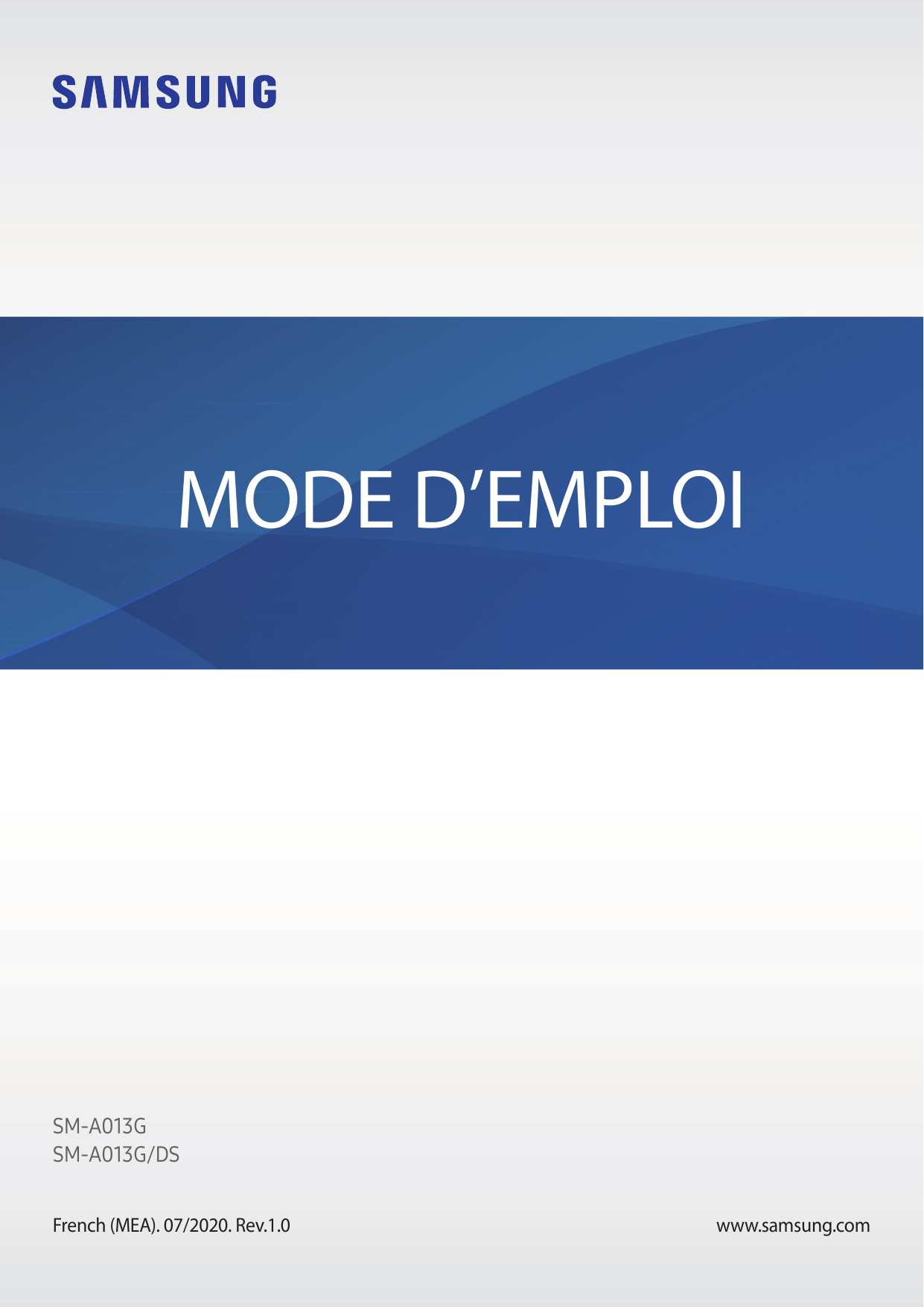 MODE D’EMPLOISM-A013GSM-A013G/DSFrench (MEA). 07/2020. Rev.1.0www.samsung.com