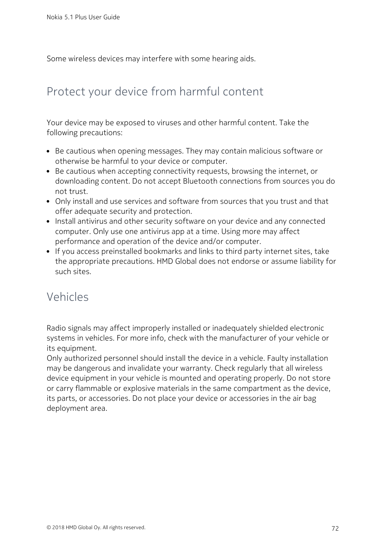 Nokia 5.1 Plus User GuideSome wireless devices may interfere with some hearing aids.Protect your device from harmful contentYour