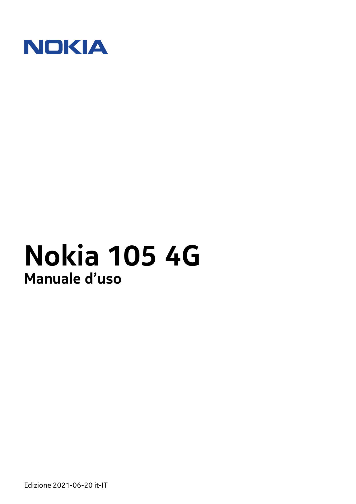 Nokia 105 4GManuale d’usoEdizione 2021-06-20 it-IT