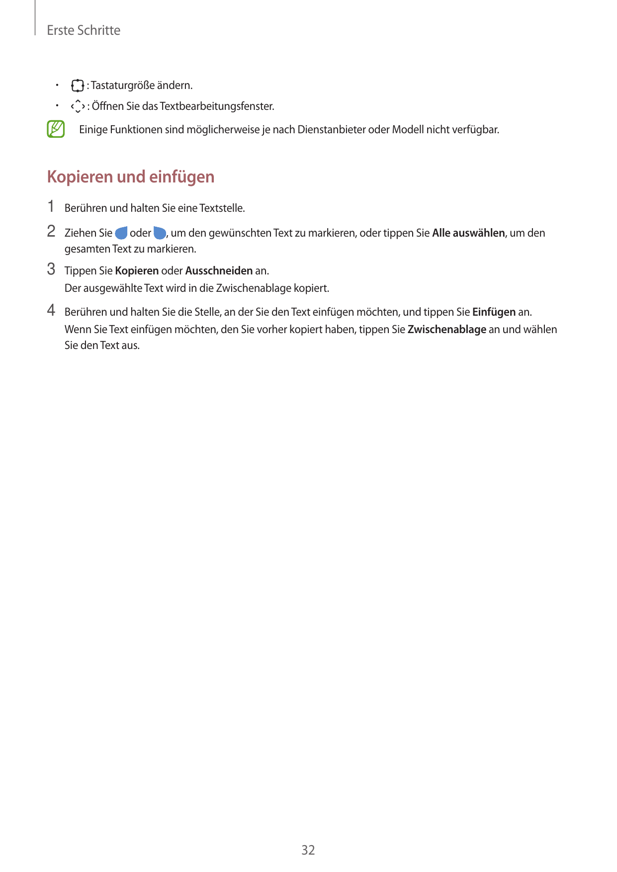 Erste Schritte•: Tastaturgröße ändern.•: Öffnen Sie das Textbearbeitungsfenster.Einige Funktionen sind möglicherweise je nach Di