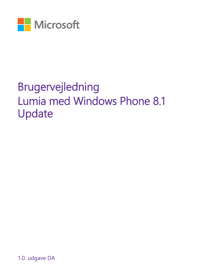 BrugervejledningLumia med Windows Phone 8.1Update1.0. udgave DA