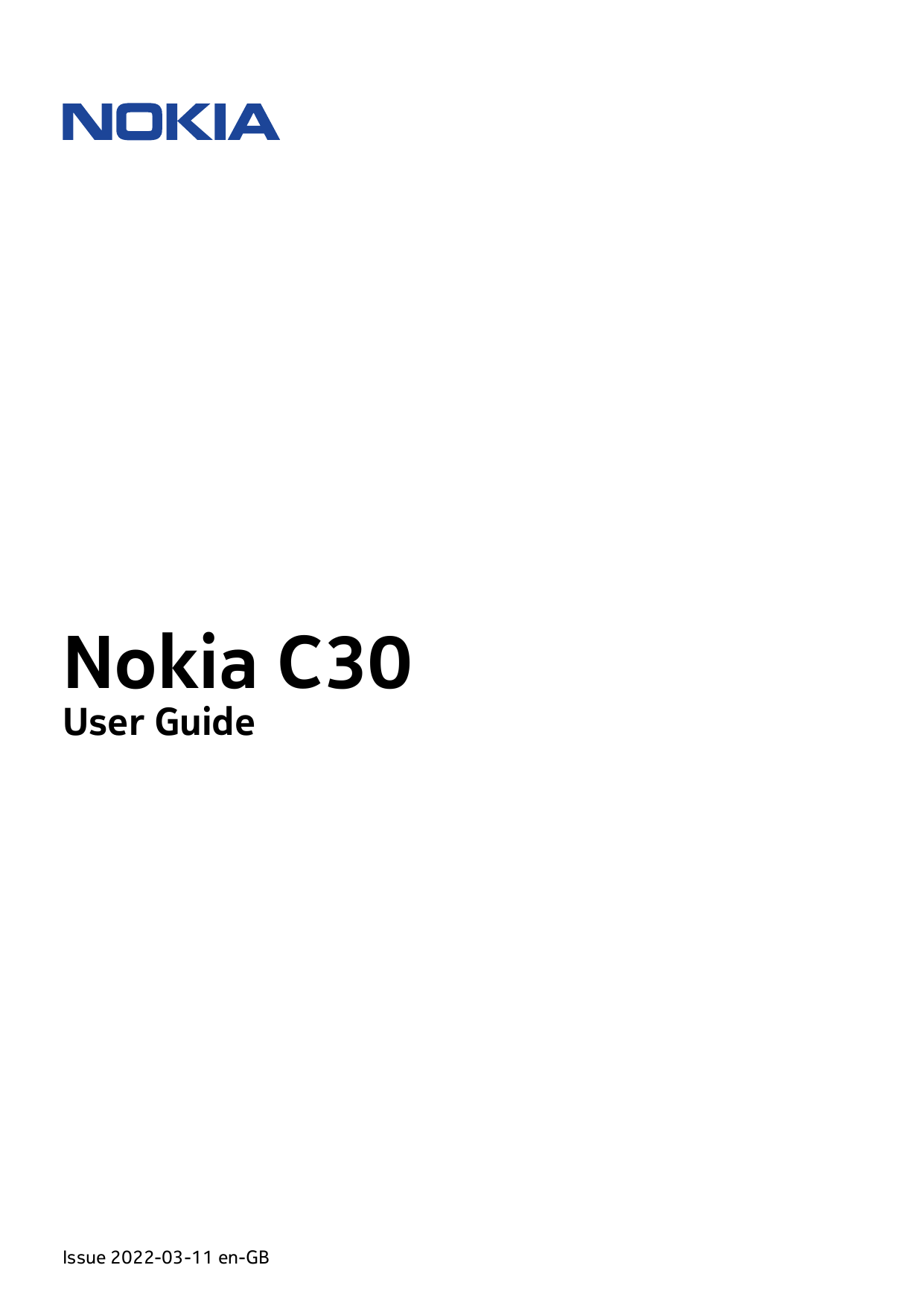 Nokia C30User GuideIssue 2022-03-11 en-GB
