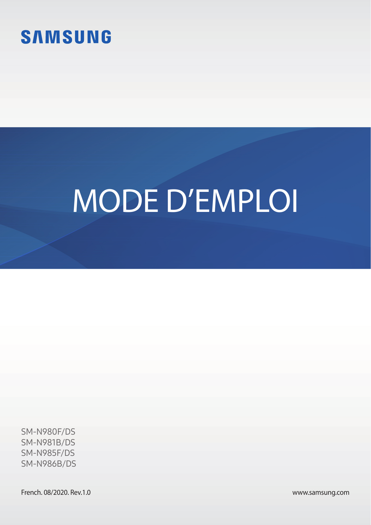 MODE D’EMPLOISM-N980F/DSSM-N981B/DSSM-N985F/DSSM-N986B/DSFrench. 08/2020. Rev.1.0www.samsung.com