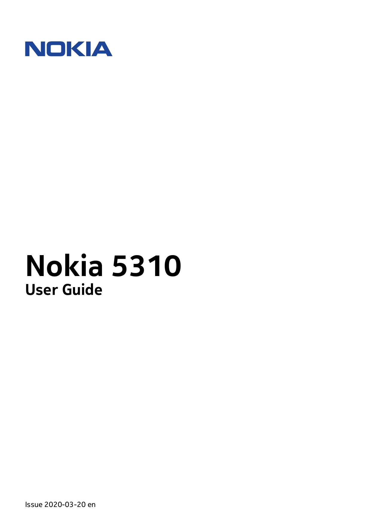 Nokia 5310User GuideIssue 2020-03-20 en