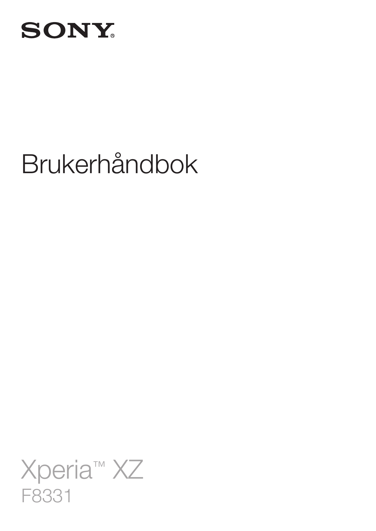 BrukerhåndbokXperia™ XZF8331