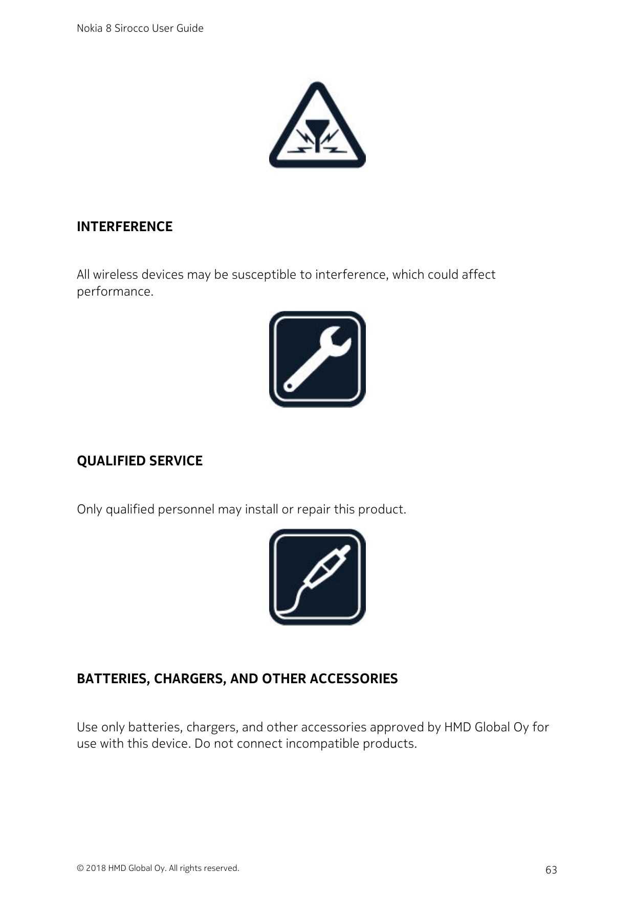 Nokia 8 Sirocco User GuideINTERFERENCEAll wireless devices may be susceptible to interference, which could affectperformance.QUA