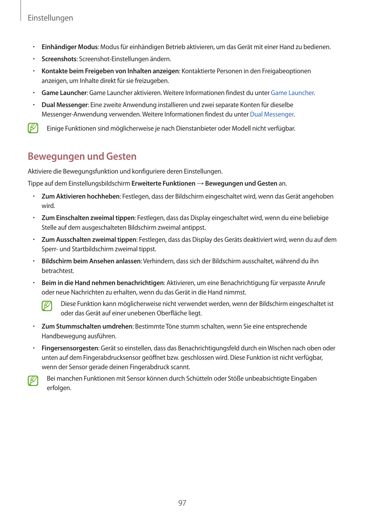 Einstellungen•  Einhändiger Modus: Modus für einhändigen Betrieb aktivieren, um das Gerät mit einer Hand zu bedienen.•  Screensh