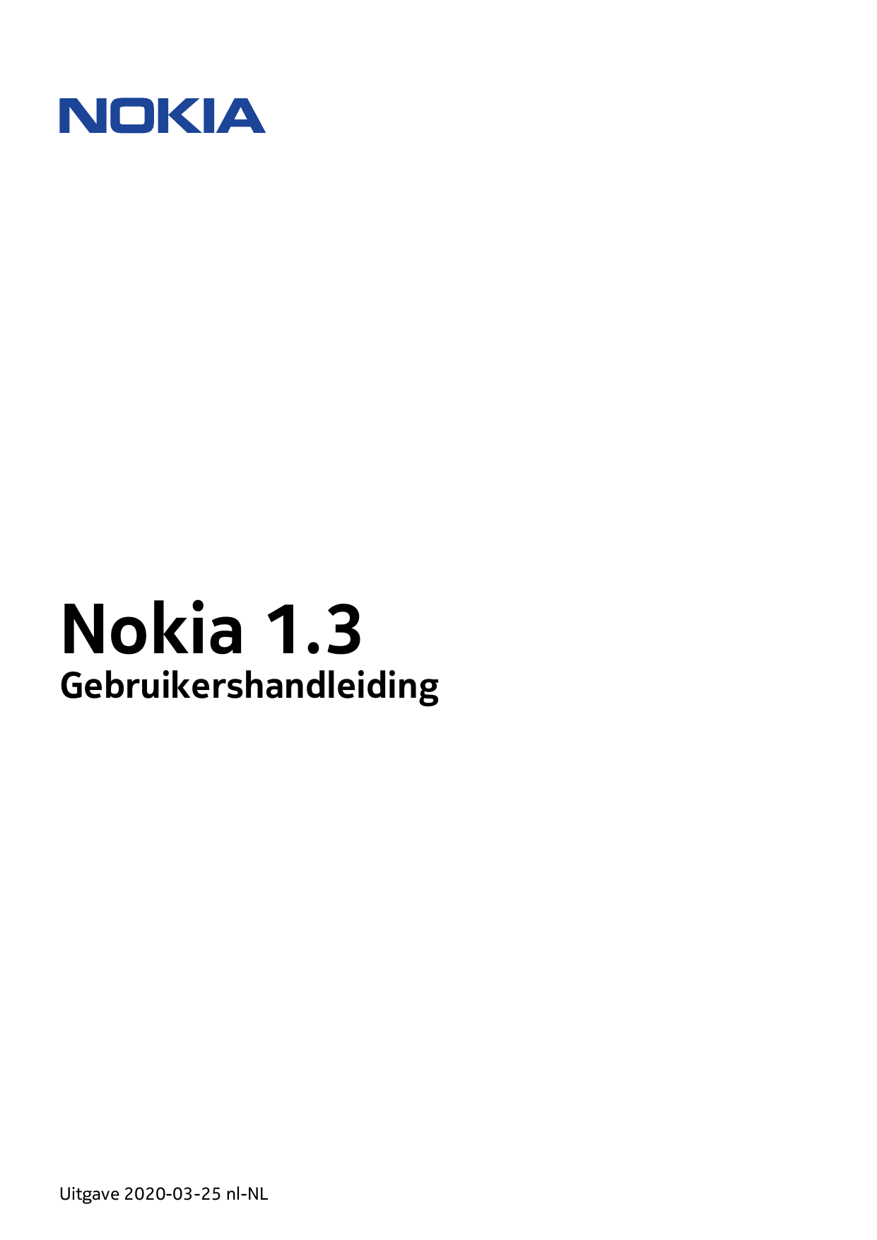 Nokia 1.3GebruikershandleidingUitgave 2020-03-25 nl-NL