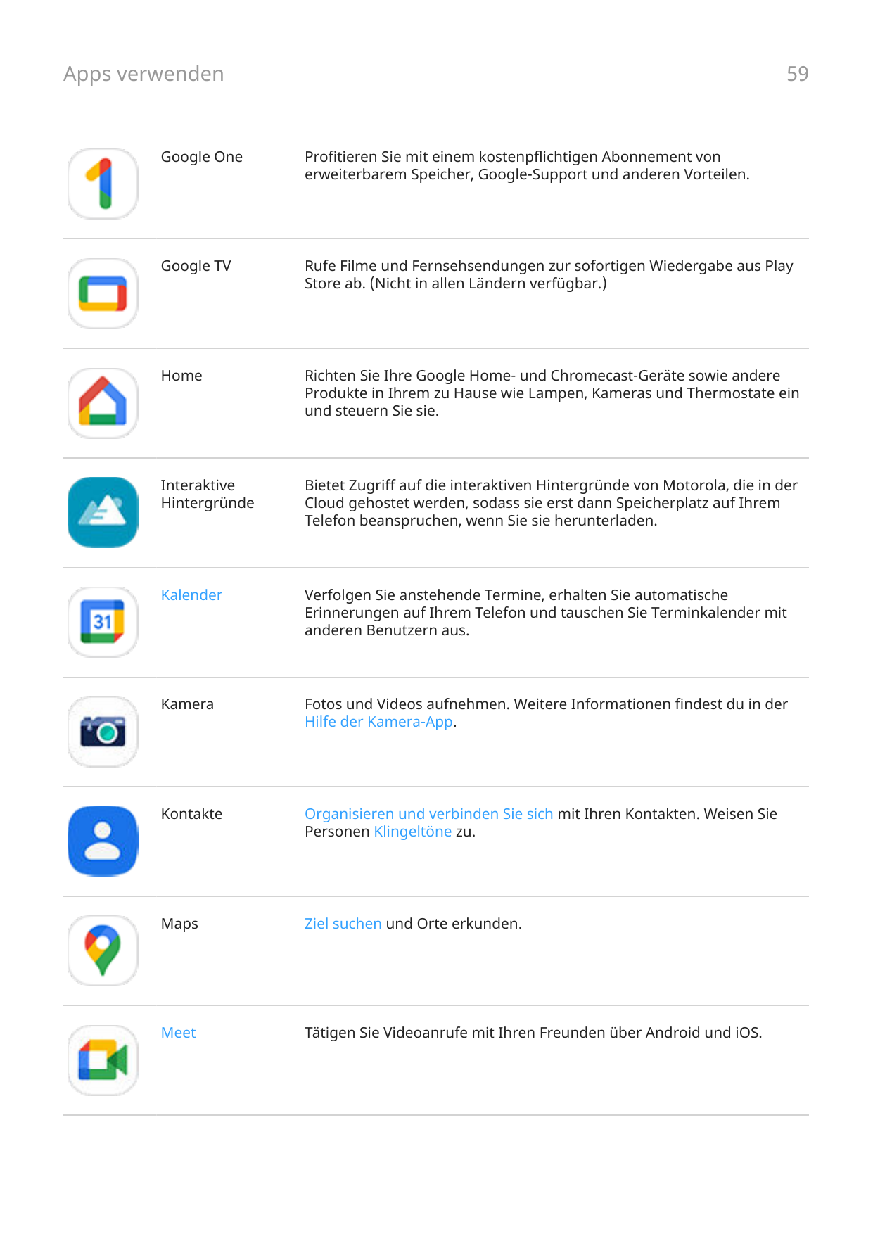 Apps verwenden59Google OneProfitieren Sie mit einem kostenpflichtigen Abonnement vonerweiterbarem Speicher, Google-Support und a