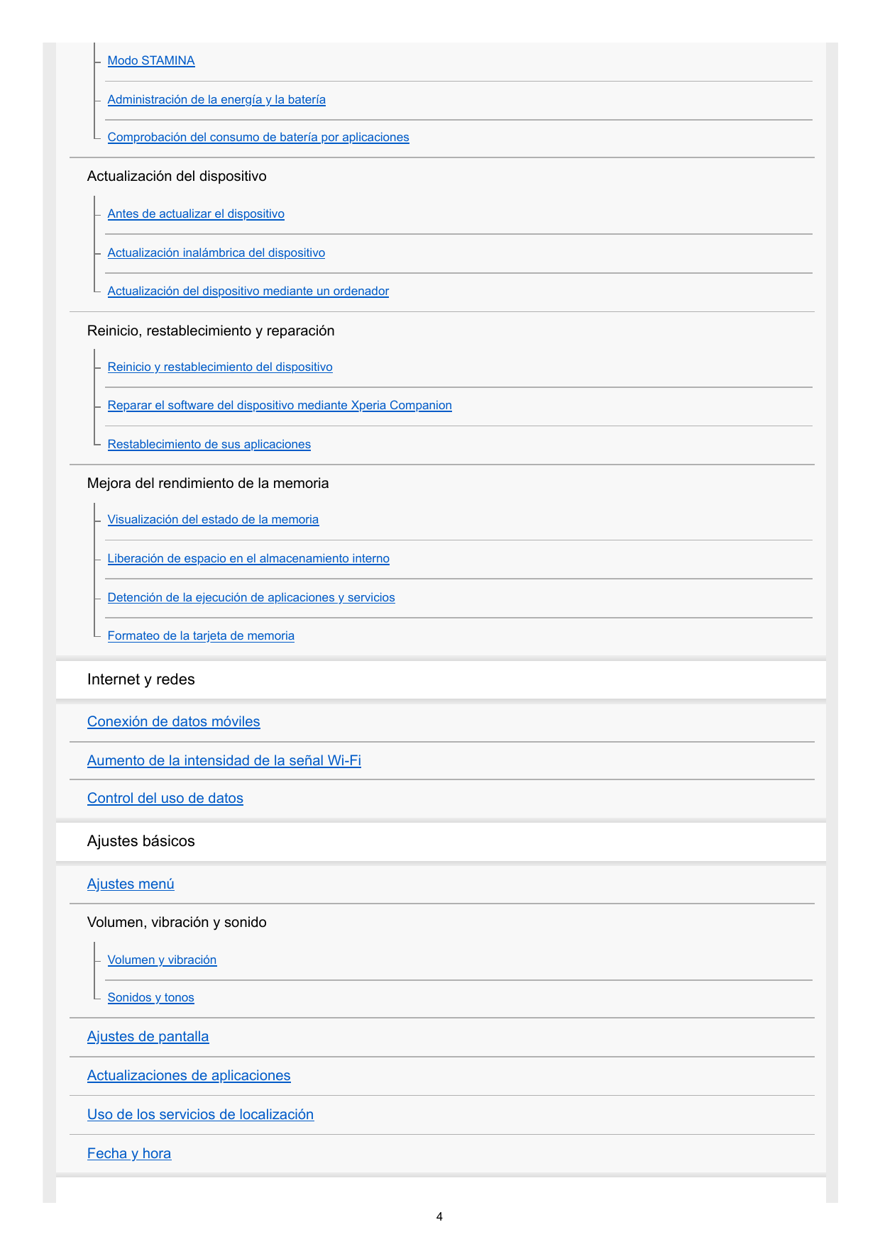 Modo STAMINAAdministración de la energía y la bateríaComprobación del consumo de batería por aplicacionesActualización del dispo