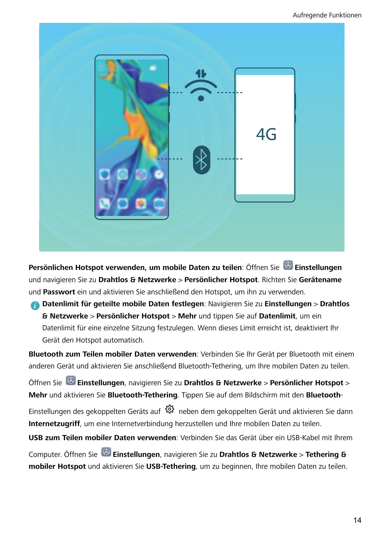 Aufregende Funktionen-Persönlichen Hotspot verwenden, um mobile Daten zu teilen: Öffnen SieEinstellungenund navigieren Sie zu Dr