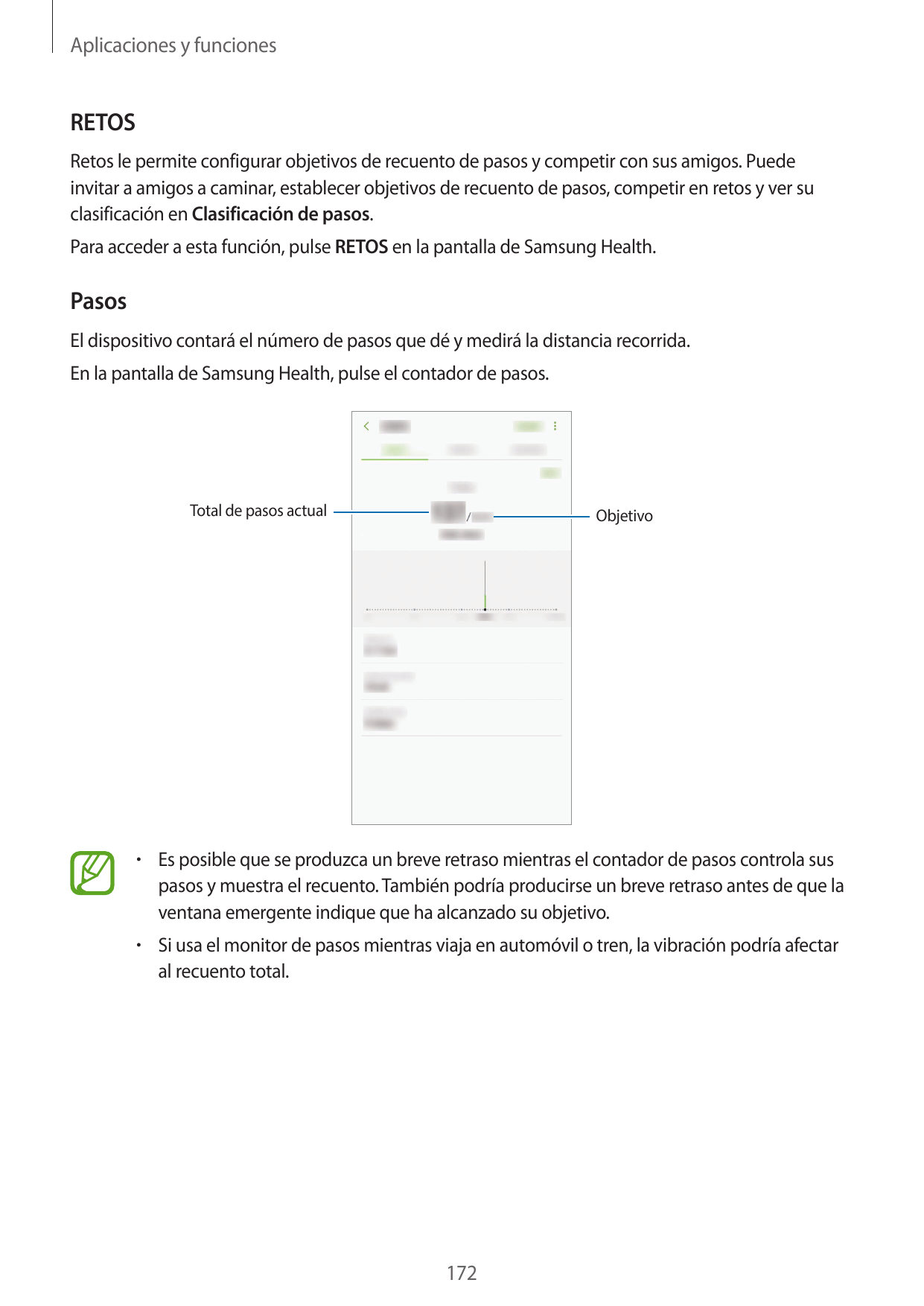 Aplicaciones y funcionesRETOSRetos le permite configurar objetivos de recuento de pasos y competir con sus amigos. Puedeinvitar 