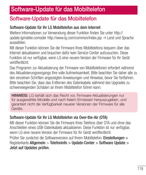 Software-Update für das MobiltelefonSoftware-Update für das MobiltelefonSoftware-Update für Ihr LG Mobiltelefon aus dem Internet