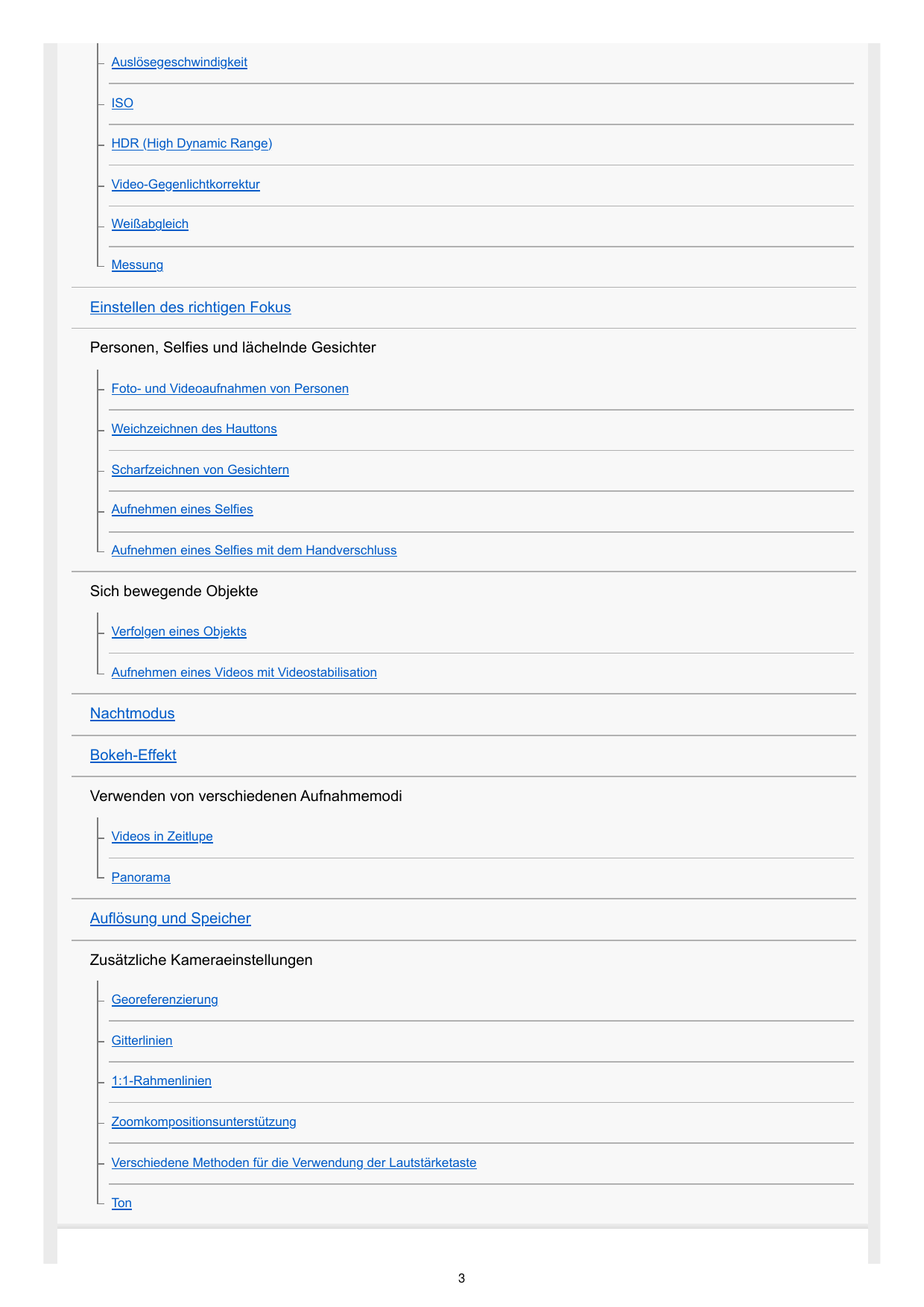 AuslösegeschwindigkeitISOHDR (High Dynamic Range)Video-GegenlichtkorrekturWeißabgleichMessungEinstellen des richtigen FokusPerso