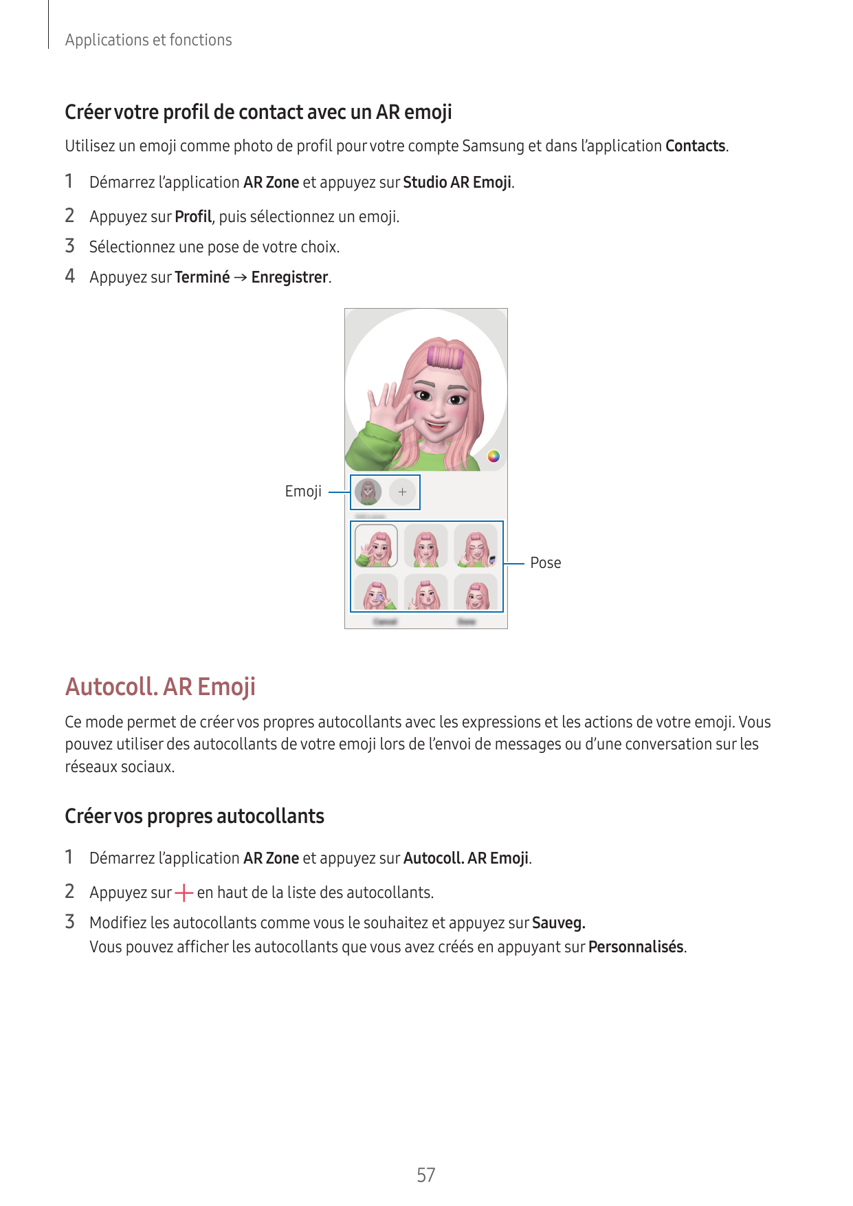 Applications et fonctionsCréer votre profil de contact avec un AR emojiUtilisez un emoji comme photo de profil pour votre compte