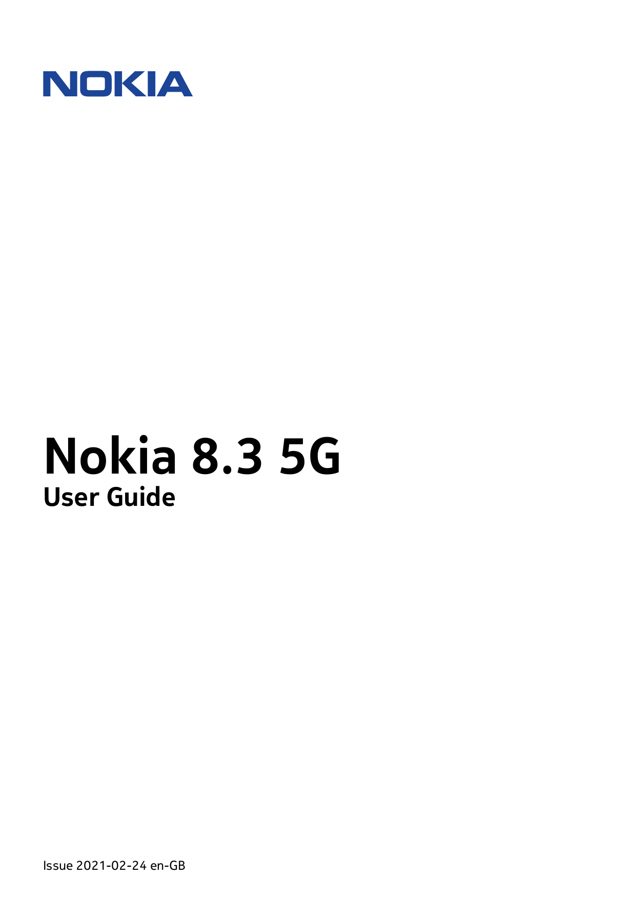 Nokia 8.3 5GUser GuideIssue 2021-02-24 en-GB