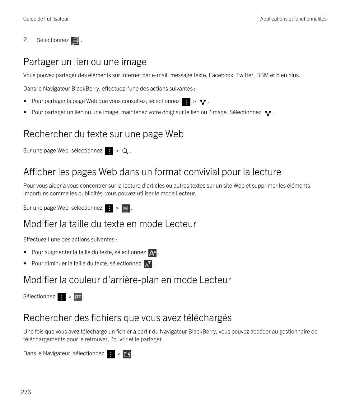 Guide de l'utilisateur2.SélectionnezApplications et fonctionnalités.Partager un lien ou une imageVous pouvez partager des élémen