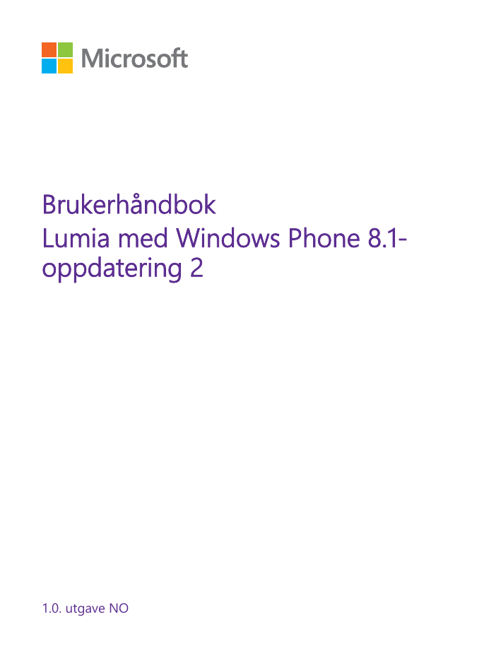 BrukerhåndbokLumia med Windows Phone 8.1oppdatering 21.0. utgave NO