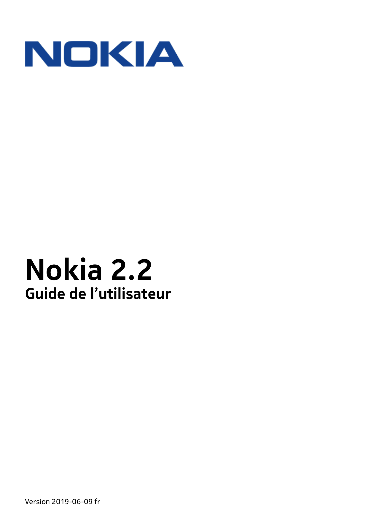 Nokia 2.2Guide de l’utilisateurVersion 2019-06-09 fr