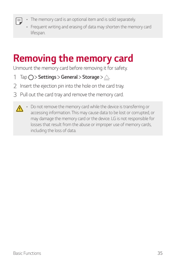 • The memory card is an optional item and is sold separately.• Frequent writing and erasing of data may shorten the memory cardl